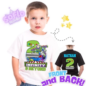 Two Infinity & Beyond Birthday T-Shirt: Personalized Toy Story Theme