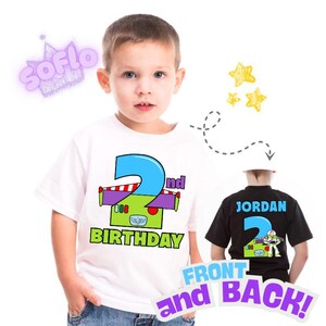 Two Infinity and Beyond Birthday Shirt: Buzz Theme Party, Personalized Family Outfit