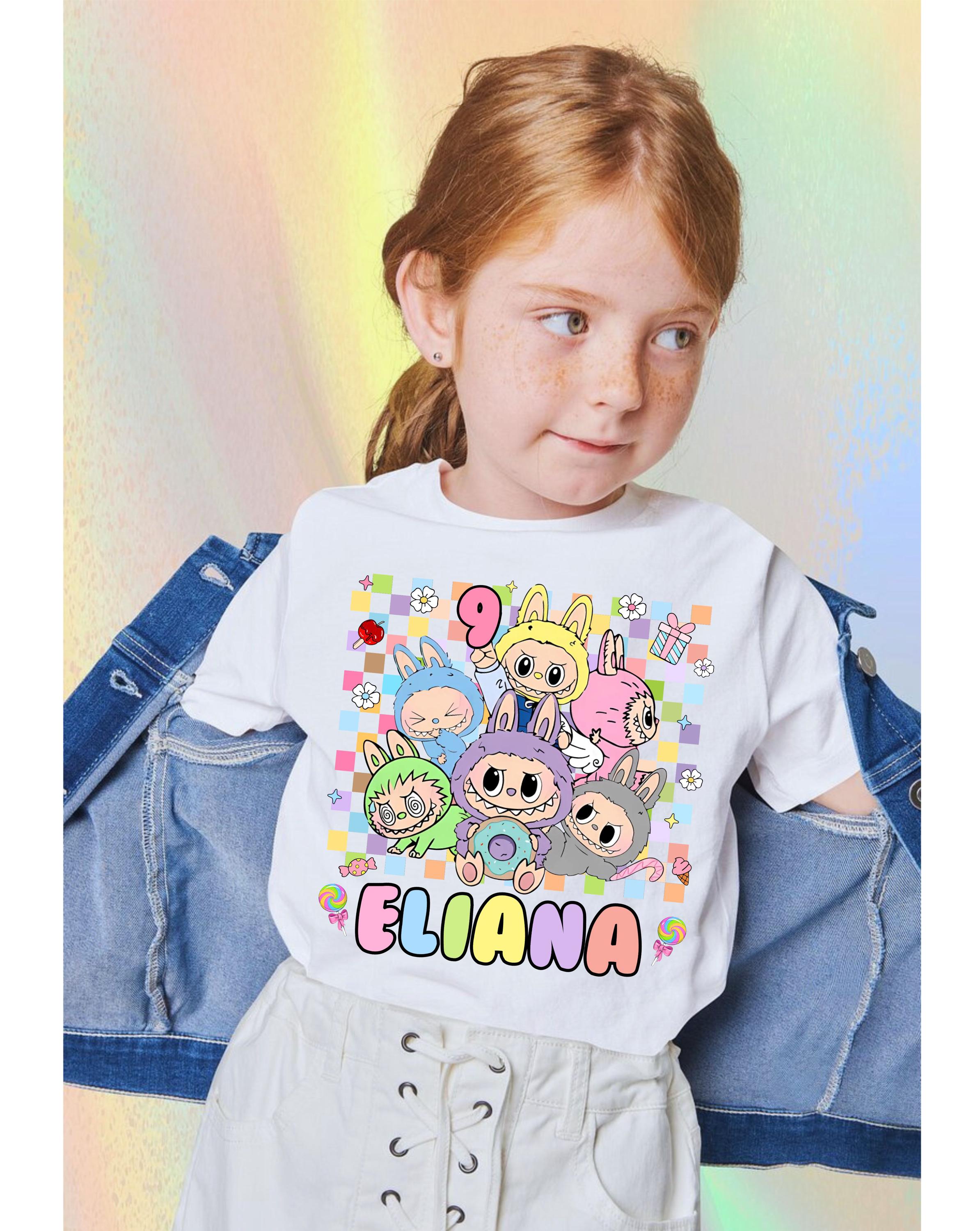 Labubu Birthday T-Shirt: Trendy La Bubu Doll Theme Party, Personalized Tee