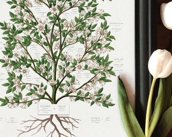 Personalized family tree art Gift for Parent custom gift wedding anniversary customized grandparent gift mom 50th wedding anniversary gift