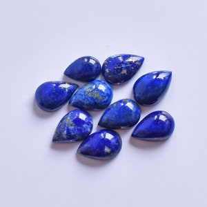 Natural Pear Shape Lapis Lazuli Cabochon,  Lapis Calibrated Cabochon, Smooth Polished Flat Back Gemstone For Jewelry Making, Loose Gemstone