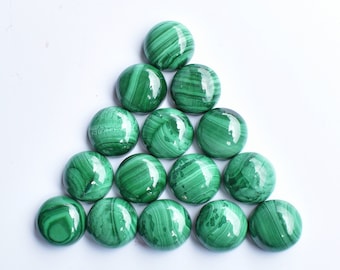 Round Malachite Cabochon, Malachite For Jewelry Making, Natural Malachite Gemstone, All Size Available, Wholesale Cabochon, Flat Back