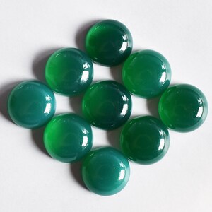 Amazing Green Onyx Round Shape Cabochon, Size 3 MM To 10 MM, Smooth Polished, Calibrated Gemstone, Jewelry Making, Flat Back