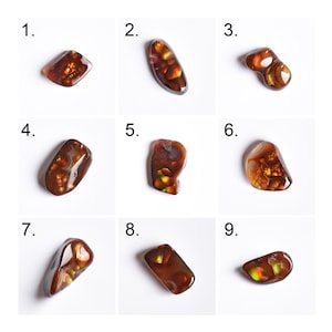 Cabochon di agata di fuoco messicana naturale, anello, creazione di gioielli con ciondolo cabochon, pietra preziosa di agata di fuoco sciolta multicolore, agata di fuoco rara