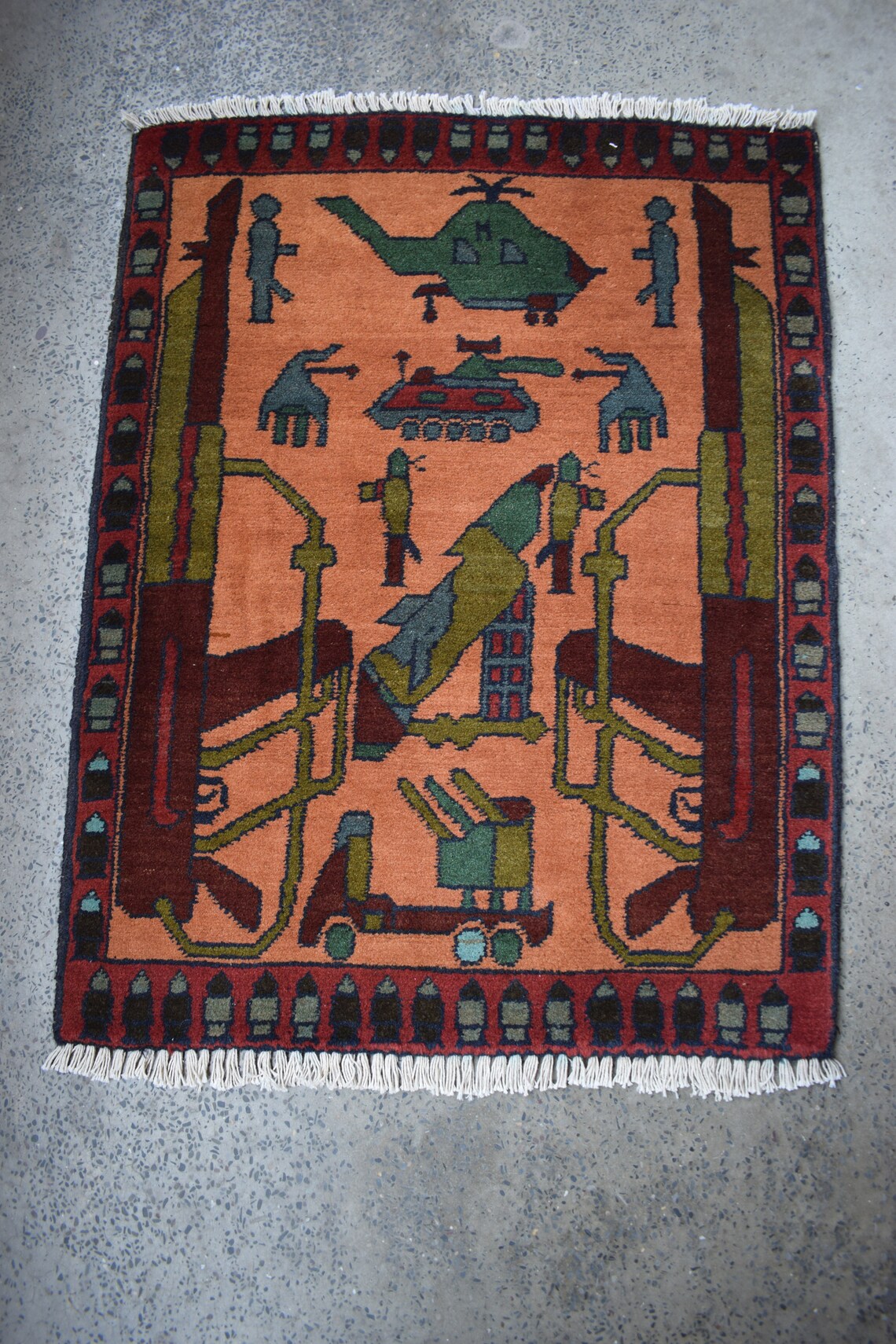 Small Afghan tribal war rug Handmade Afghan Tribal war Rug Etsy