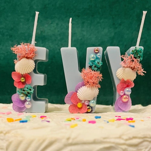 Personalized Birthday Candles Cake Toppers Letter Candles Etsy