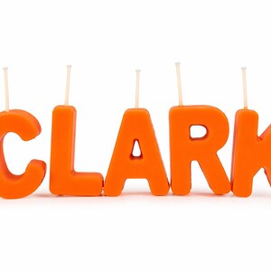 Personalized Name Candles, Custom Letter Cake Topper, Soy Beeswax Birthday Decor image 16