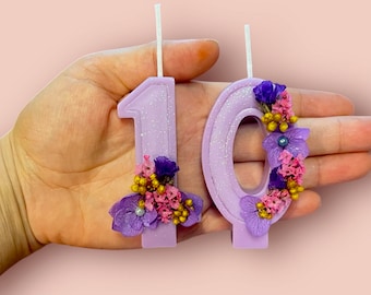 Happy birthday number candles. Cake toppers. Cake decoration.Sunflower design, Birthday gift, Handmade candles. Handmade candles with love.