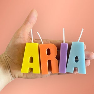 Personalized Letter Candles: Handmade Soy Wax Birthday Cake Decoration
