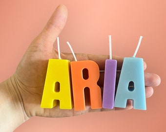 Personalized Letter Candles: Handmade Soy Wax Birthday Cake Decoration