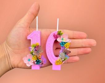 Custom Name Birthday Candles, Organic Soy Beeswax Cake Topper