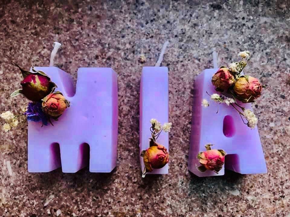 Letter candles Etsy