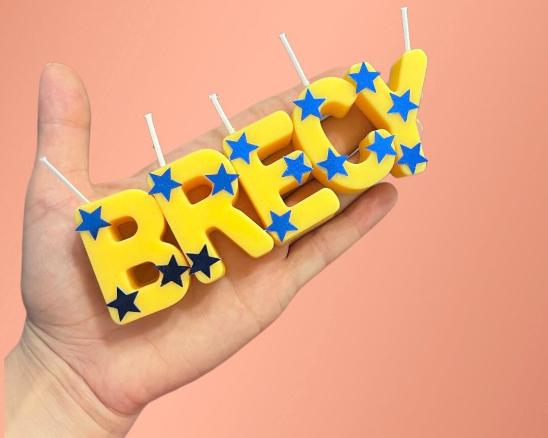 Personalized Letters Candles. Shiny Candles. Birthday Decor. Cake