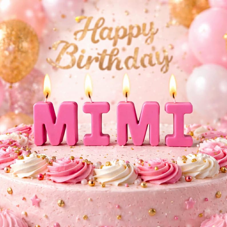 Personalized Name Candles, Custom Letter Cake Topper, Soy Beeswax Birthday Decor image 4