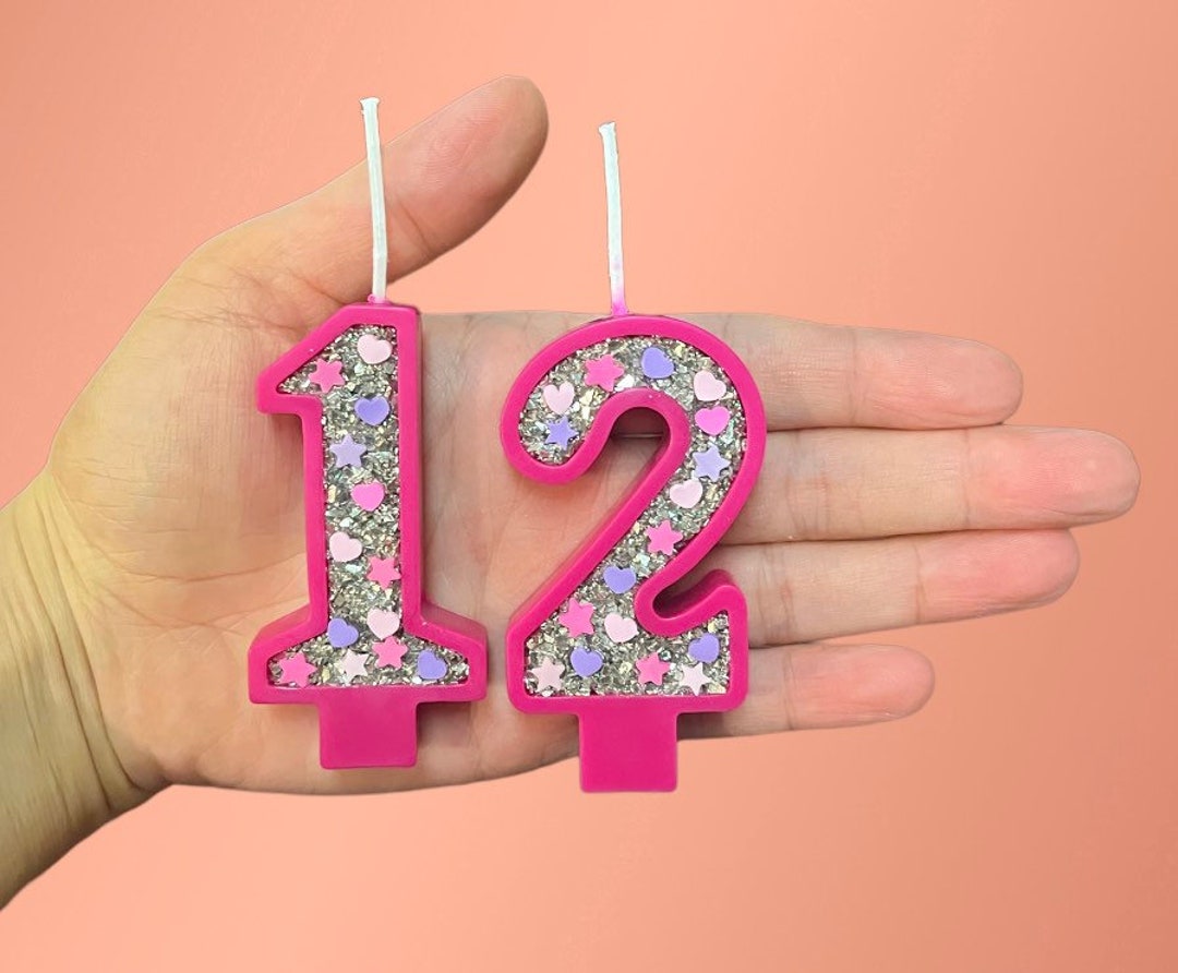 Birthday Numbers Candles. Glitter Numbers. Cake Toppers. Birthday
