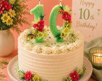 Handmade birthday candle, Personalized party favor, Eco-Friendly decoration, Beewax Birthday candles, natural-non-toxic cake decor