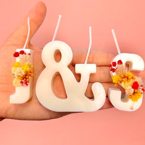 Custom Letter Candles: Soy Wax Floral Birthday Cake Toppers