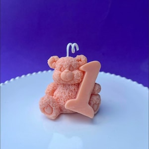 First birthday candles, birthday cake, First birthday decoration, First Birthday cake topper, First Birthday theme, Teddy Bear candles, gift