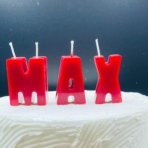 Personalized Birthday Cake Candles: Letter Candles, Soy & Beeswax