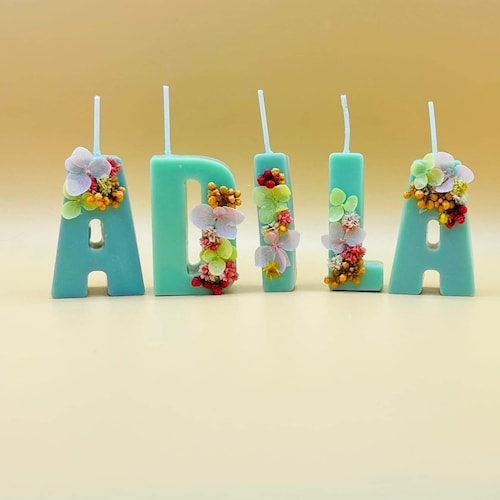 Personalized Birthday Candles Cake Toppers Letter Candles Etsy