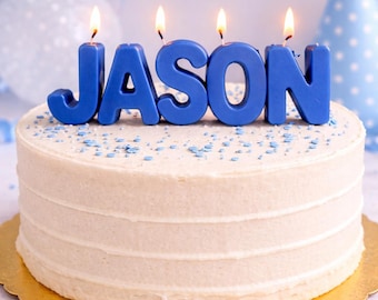 Personalized Soccer Candles: Soy Beeswax Birthday Cake Toppers