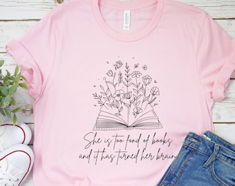 Little Women Shirt, She is Too Fond of Books, Louisa May Alcott Unisex TShirt, Bookclub Tee, Bookish Classics, Book Shirt, Literature Shirt