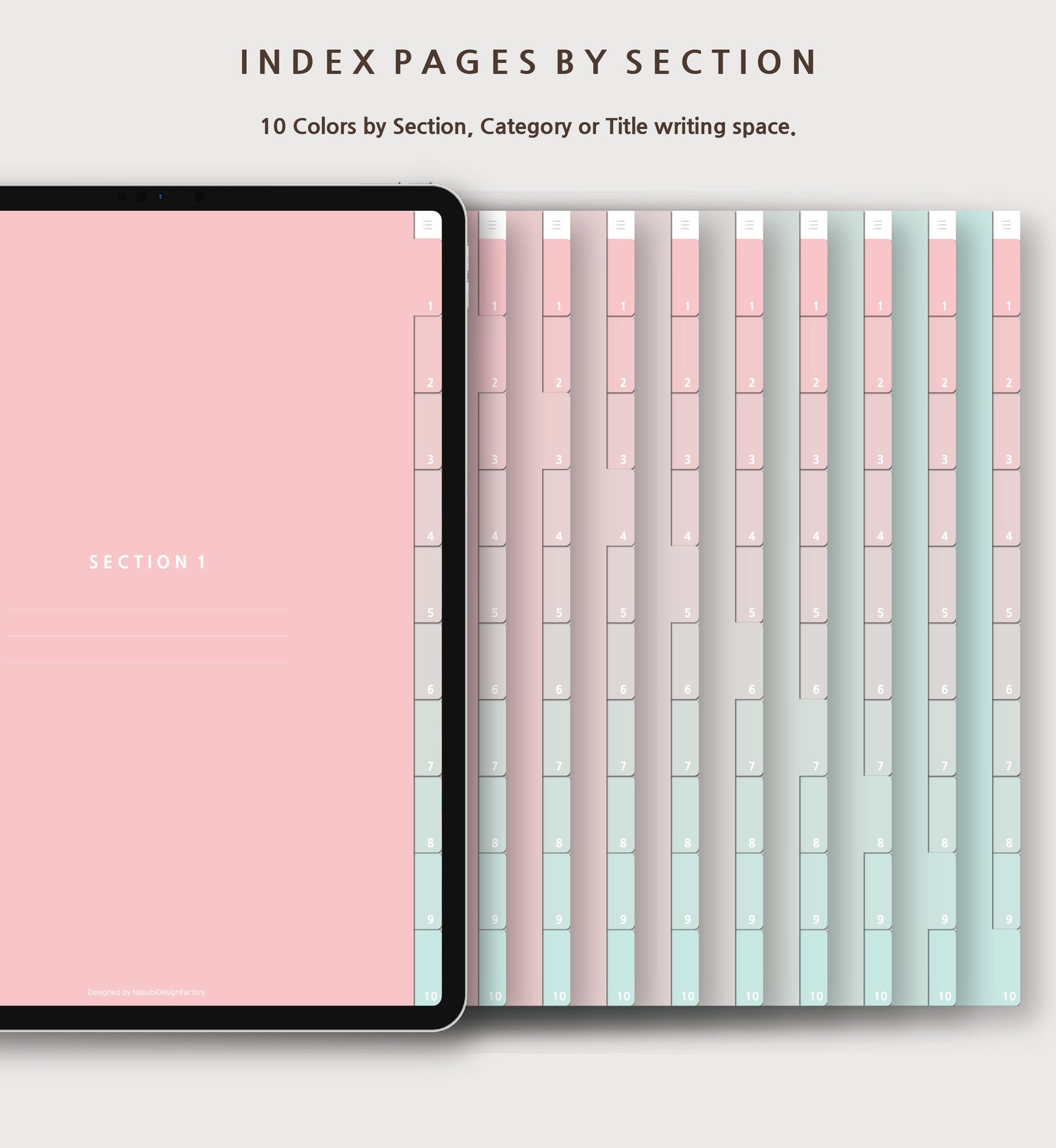 Digital Notebook 10 Section Goodnotes Template Hyperlinked Etsy