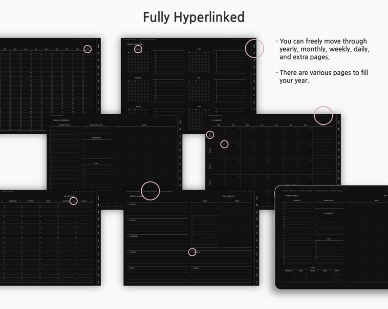 Undated Digital Planner Minimalist Journal Goodnotes Templates Etsy
