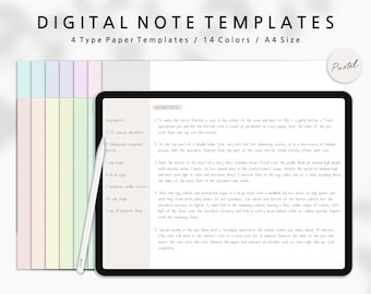 Digital Note Templates Horizontal Two Column Minimalist Notebook Digital Notetaking Printable Template A4 Size Ruled Grid Legal Cornell