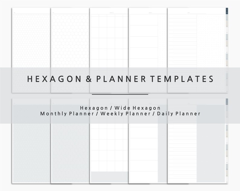 12 Tab Digital Notebook Minimalist Notebook 25 Paper Template - Etsy
