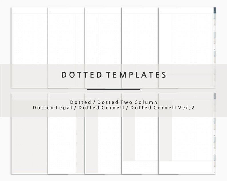 12 Tab Digital Notebook Minimalist Notebook 25 Paper Template - Etsy