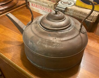 lot nr 780 old vintage antique copper branded David Anderson Eskilstuna lidded kettle Scandinavian tea pot teapot