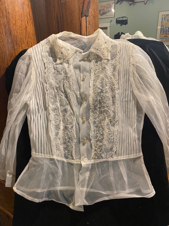 Vintage 1940s White Soutache Blouse