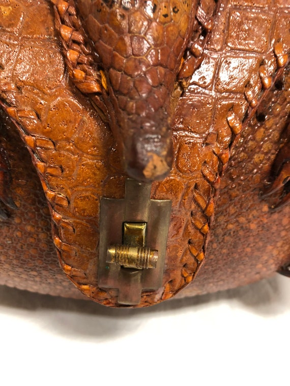 Vintage 1950’s Rare Real Brown Armadillo Leather Shou… Gem