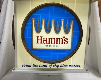 New Hamm's Beer Tin Metal Sign Bar Man Cave Vintage Retro Ad Style Hamms On Tap