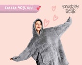 OVERSIZED BLANKET HOODIE . SnugglyBear Super Cozy Sherpa Giant Big Hooded Sweatshirt Comfortable Valentines Day Birthday Wedding Christmas