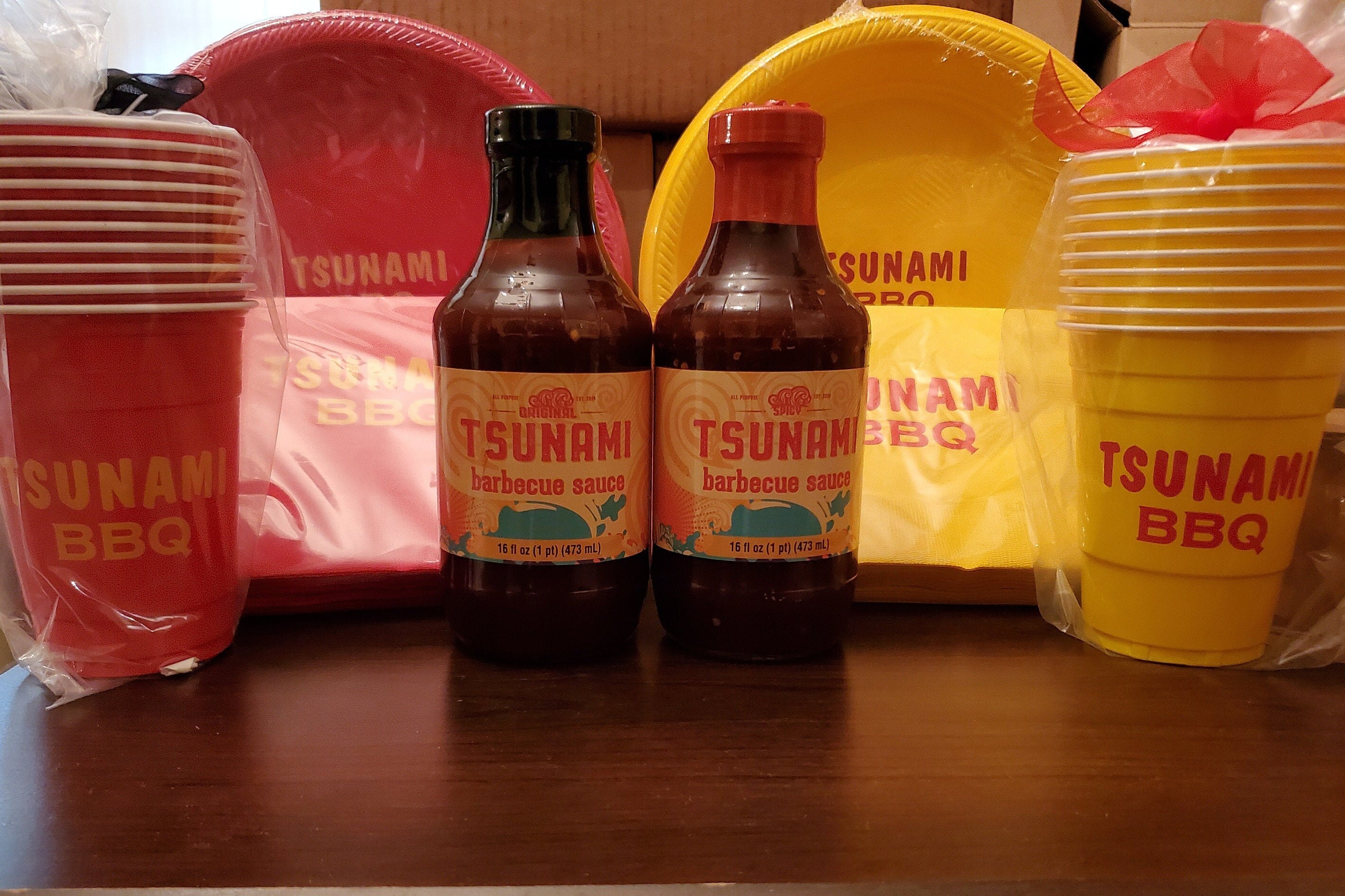 Tsunami BBQ Sauce Original & Spicy Flavor 16oz. Bottle Etsy