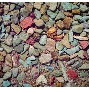 Glacier National Park Wall Art, Lake McDonald Photographic Print, Earthy Photograph, Colorful Wall Decor, Montana, Abstract Art Print