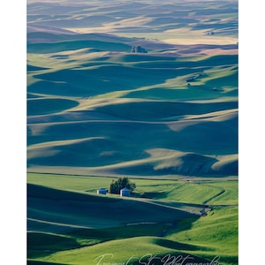 Fotografía de Palouse del este de Washington, decoración de pared de granja, arte rústico, bellas artes del noroeste del Pacífico, impresión escénica de Palouse