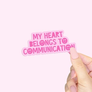 Mijn hart behoort tot communicatie waterdichte sticker | Sticker logopedist | Logopedie | Logopedie Therapie SLP SLPA Therapeut