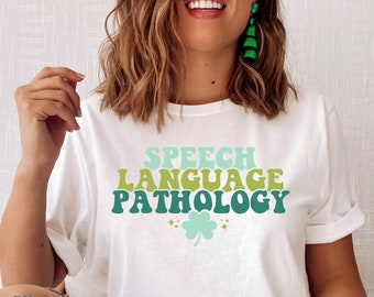 Speech Clover Short-Sleeve T-Shirt | SLP Shirt | Speech St Patrick's Day Tee | SLP St. Patrick's Day | Gift | Speech Language Pathology