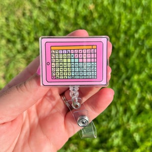 Bobine d'insigne AAC coloré | Porte-badge para orthopédique pour éducateur spécialisé orthophoniste | Titulaire d'une pièce d'identité | Communication alternative augmentée