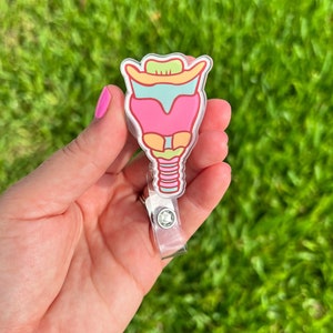 Speech Therapy Larynx Badge Reel Badge Holder | ID Holder | Speech Therapist | SLP SLPA Badge Holder | Speech Therapist | Med Speech Therapy