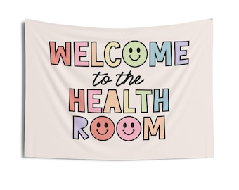 Welcome to the Health Room Wall Tapestry | Nurse Room Nurse&#39;s Office Wall Decor | Back to School