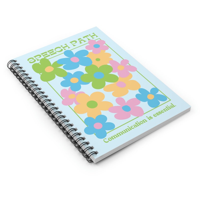 Speech Path Bright Floral Spiral Ruled Line Notebook | Speech Therapy Organization Notebook Spiral Notes | SLP Gift Speech Therapist image 4
