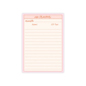 IEP Tracker Post-it® Note Pad 4 x 6 | SLP Organization Sticky Note | SPED Teacher Speech Occupational Therapist Sticky image 1