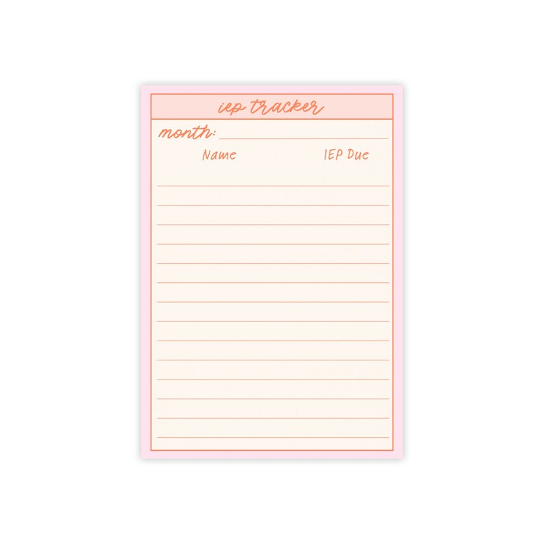 IEP Tracker Post-it® Note Pad 4 x 6 | SLP Organization Sticky Note | SPED Teacher Speech Occupational Therapist Sticky image 1