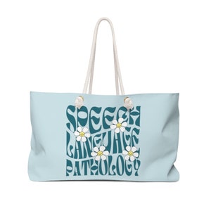 Speech Language Pathology Daisy Oversized Therapy Tote | SLP Tote | Speech Therapy Bag | SLP Work Bag | SLP Therapy Tote | Speech Gift