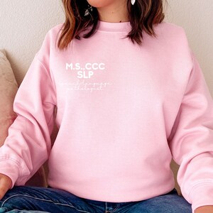 M.S., CCC SLP Crewneck Sweatshirt | Speech Sweatshirt | SLP Shirt | Speech Therapist | Speech Gift