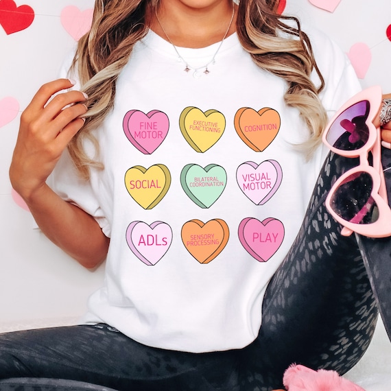 Candy Hearts OT Scope Jersey T-shirt | Occupational Therapy